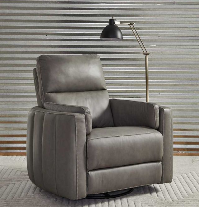 Liberty Furniture Reilly Aline Light Gray Leather Power Swivel Glider Recliner-2