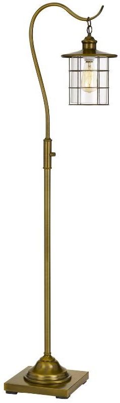 Cal® Lighting & Accessories Silverton Rubbed Antique Brass Floor Lamp-1