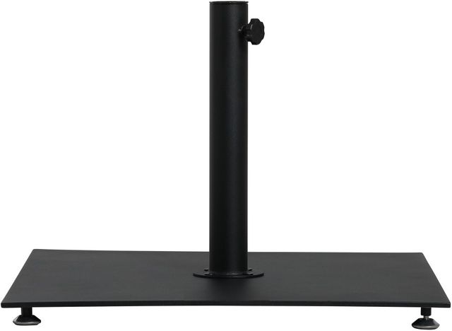 Meridian Furniture Amalfi Black/Matte Black/Teak Aluminum Outdoor Patio Umbrella and Base-4