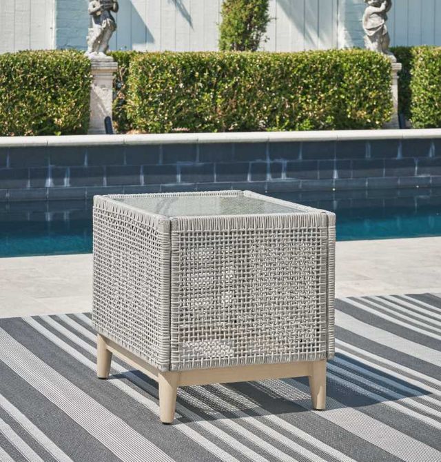 Signature Design by Ashley® Seton Creek Gray Aluminum/Resin Outdoor End Table-4