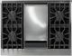 Viking® 5 Series 36" Blush Pro Style Dual Fuel (LP) Range with Brushed Brass Trim-4