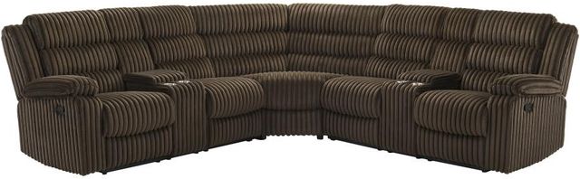 Coaster® Atkinson Chocolate Upholstered Reclining Sectional Sofa-0