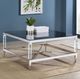 Coaster® Lindley Tempered Mirror Top Coffee Table with Chrome Base-4