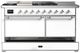 Ilve® Majestic III 60'' White Pro Style Dual Fuel Liquid Propane Range with Solid Door and Chrome Trim-4