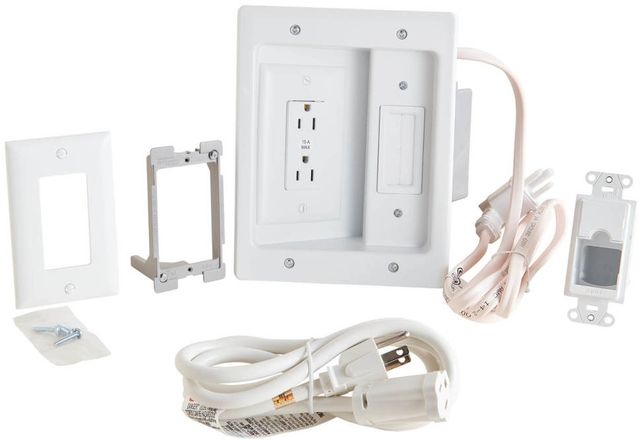 Sanus® White In-Wall TV Power and Cable Management Kit-2