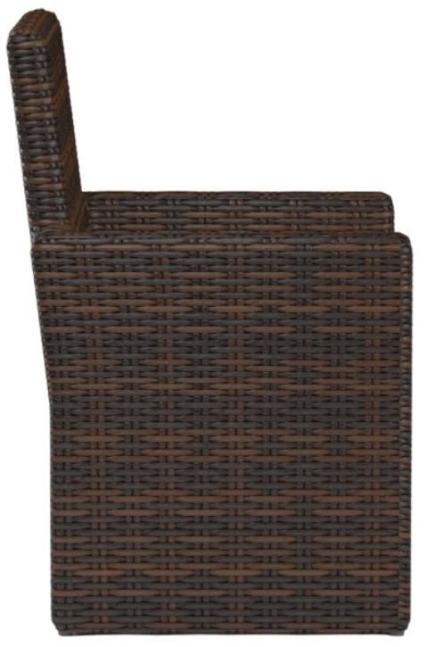Sunset West Montecito Cognac Resin Wicker Outdoor Dining Arm Chair with Canvas Flax Cushion-2
