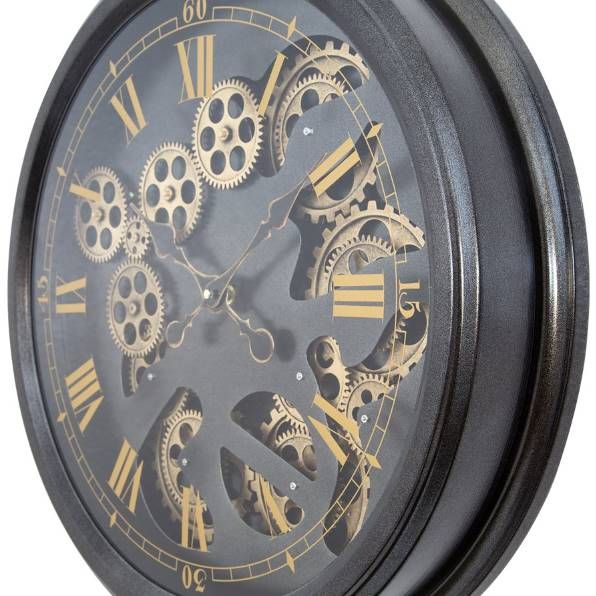 YHD Paris Black/Gold Gear Clock-1