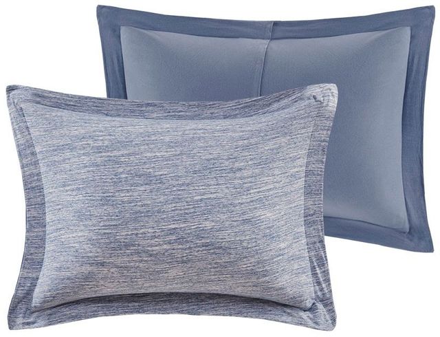 Olliix by Urban Habitat Blue Twin/Twin XL Space Dyed Melange Cotton Jersey Knit Comforter Set-2