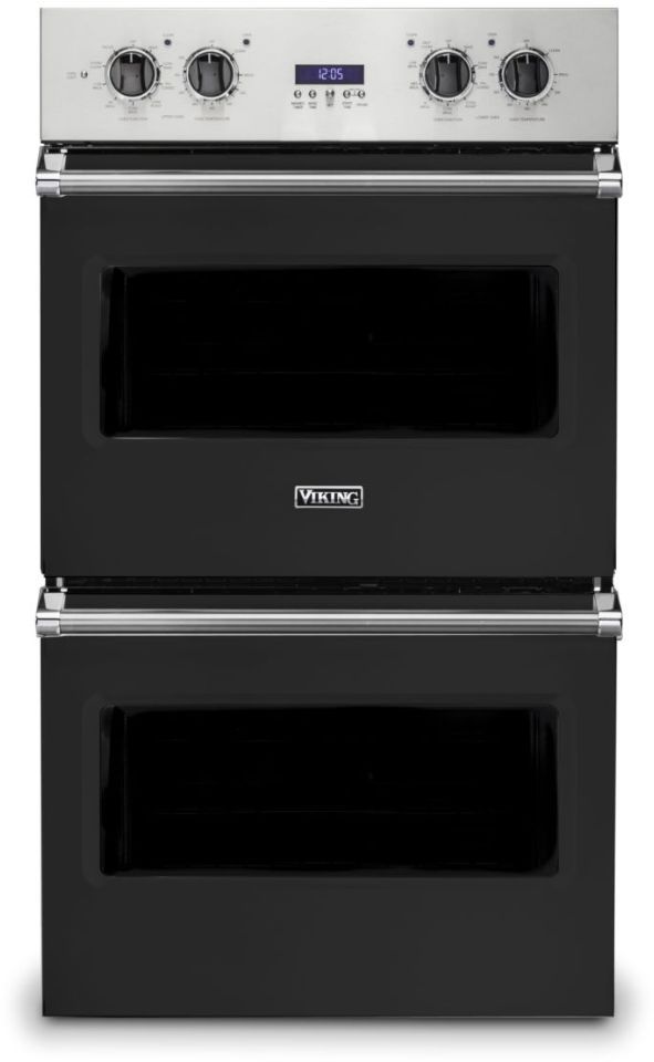 Viking® 5 Series 30" Cast Black Professional Built In Double Electric Select Wall Oven-0