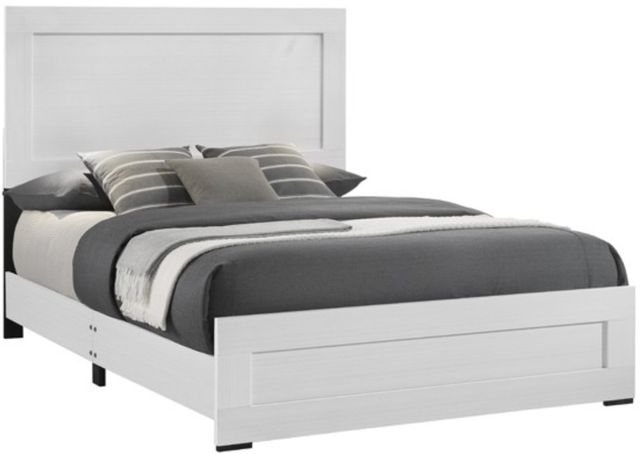 American Wholesale Furniture Salt Creek 3-Piece Distressed White Queen Panel Bedroom Set-1
