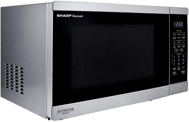 Sharp® 1.4 cu. ft. 1100W Stainless Steel Countertop Microwave Oven with Inverter Technology-3