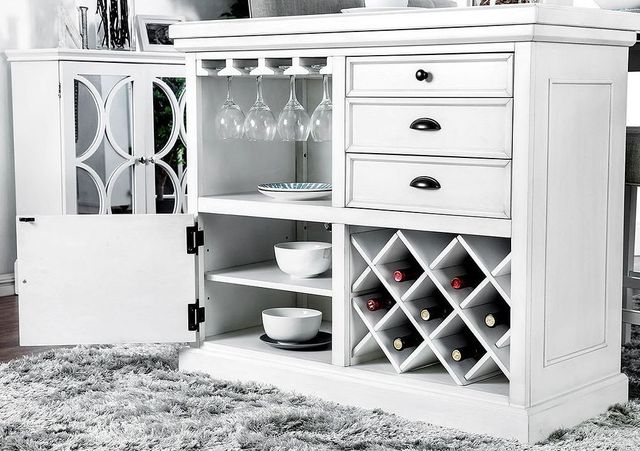 Furniture of America® Sutton Antique White Counter Height Dining Table-2