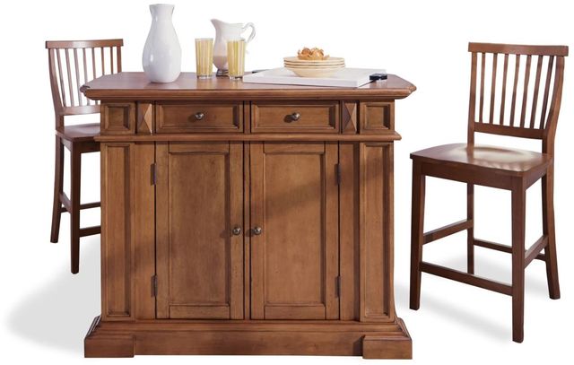 homestyles® Americana 3-Piece Brown Kitchen Island Set-0