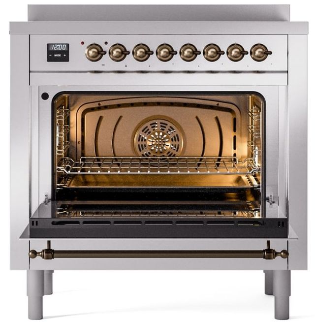 Ilve® Nostalgie II Series 36" Stainless Steel Pro Style Induction Range-2