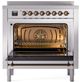 Ilve® Nostalgie II Series 36" Stainless Steel Pro Style Induction Range-2