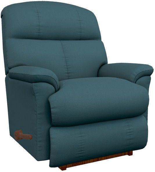La-Z-Boy® Reed Arctic Blue Leather Manual Rocking Recliner-0