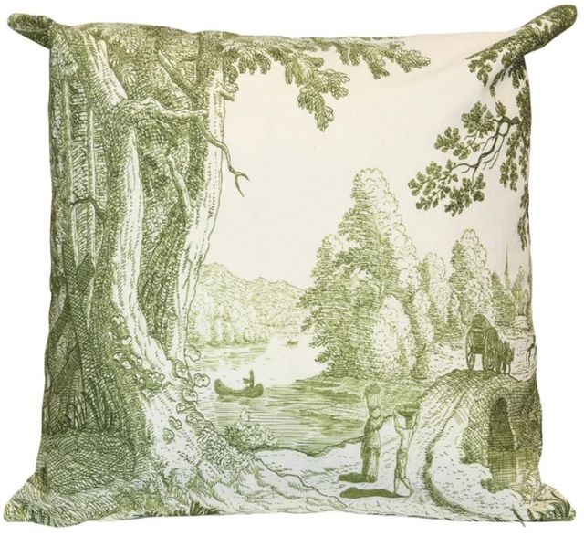 Stylecraft Beige/Green Designer Pillow-0