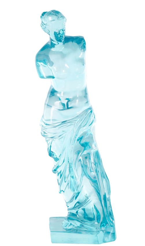 Deco Marche Cosmoliving by Cosmopolitan Light Blue Woman Tinted Decorative Sculpture-0