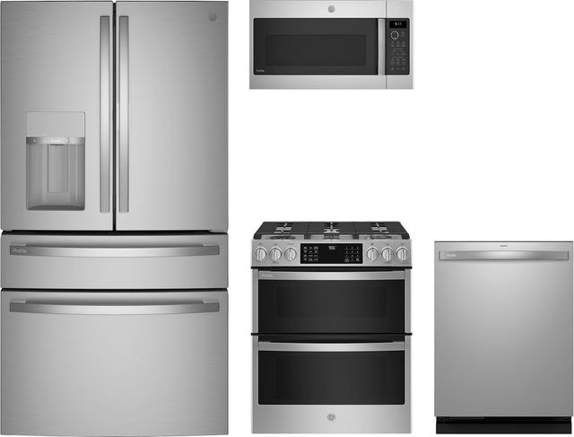 GE Profile™ 4 Piece Stainless Steel Gas Kitchen Package-0