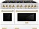 ZLINE Select Autograph Edition 48" Satin Stainless Steel Pro Style Dual Fuel Range with White Matte Doors and Polished Gold Accents-0