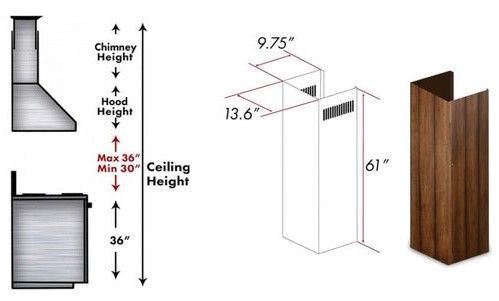 ZLINE 61" Rustic Light Wall Hood Extension-1