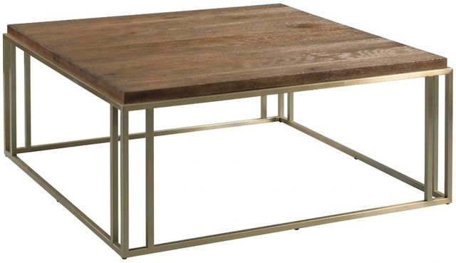 Kincaid® Brighton-Acquisitions Cacao White Oak Coffee Table with Brass Base-0