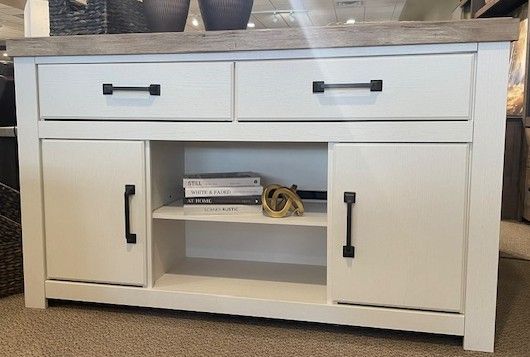 Signature Design by Ashley® Savonport Brown/White LG TV Stand with Fireplace Option-0