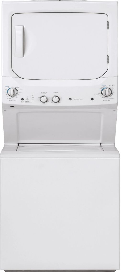GE® 3.8 Cu. Ft. Washer, 5.9 Cu. Ft. Dryer White on White Electric Laundry Center-0