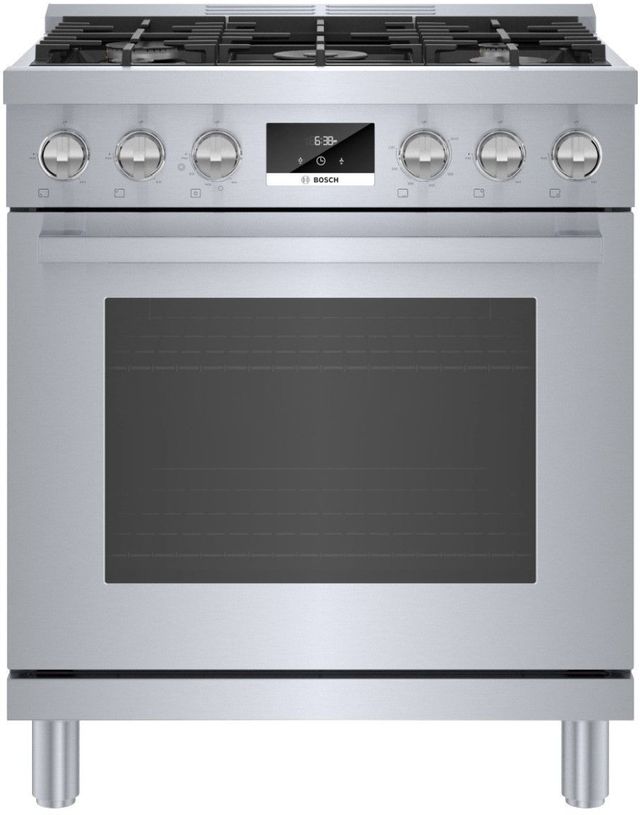 Bosch® 800 Series 30" Stainless Steel Pro Style Gas Range-0