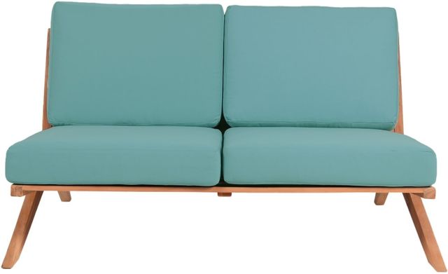 Meridian Furniture Tahiti Sea Blue Fabric Outdoor Loveseat-1