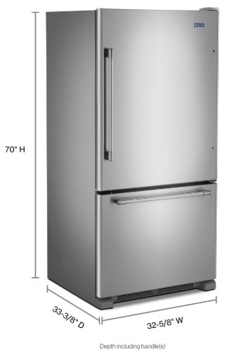 Maytag® 33" 22.1 Cu. Ft. Fingerprint Resistant Stainless Steel Bottom Freezer Refrigerator-2