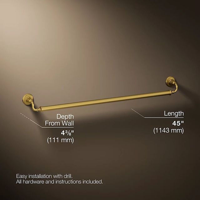 KOHLER® Artifacts® Vibrant Brushed Moderne Brass 42"  Grab Bar-2