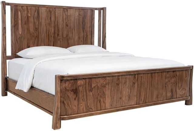 International Furniture Direct Roots Brown Eastern King Platform Simple Bed-0