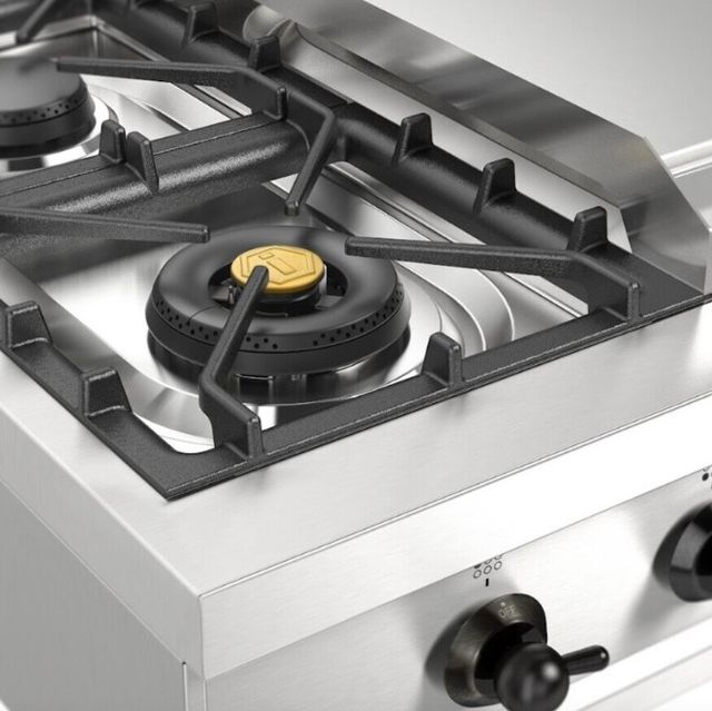Ilve Nostalgie II 36” Stainless Steel Liquid Propane Rangetop with 6 Burners, Griddle and Burnished Trim-4
