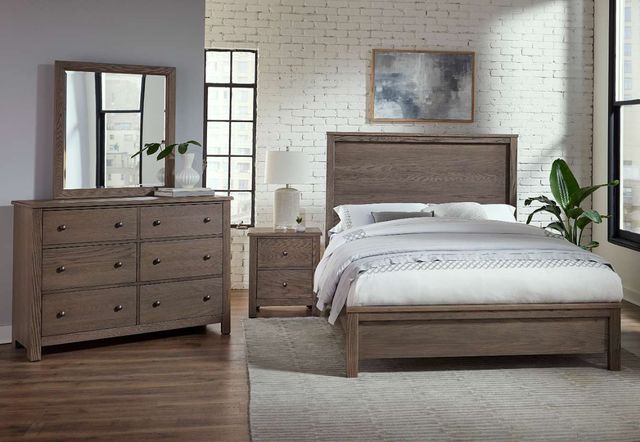 Vaughan-Bassett Fundamentals Gray Queen Panel Bed-1