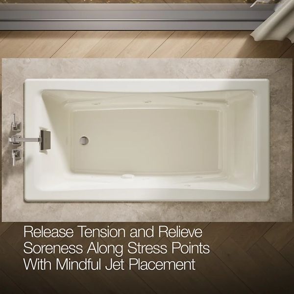 KOHLER® Tea-For-Two® Biscuit 71.75" x 36" Drop-In Whirlpool Bath-1