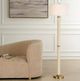 Uttermost® Wessex White Floor Lamp with Antique Brushed Brass Accent-1