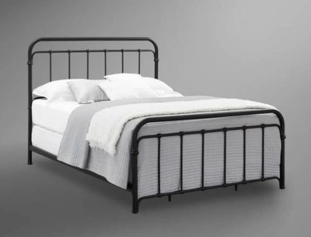 Bernards Shelby Black Complete Full Metal Rod Bed in a Box-3