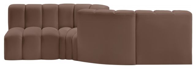Meridian Furniture Arc 4-Piece Brown Vegan Leather Sectional-2