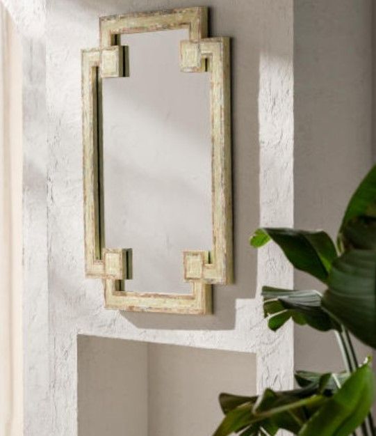 Surya Banks Natural Ivory Accent Mirror-3