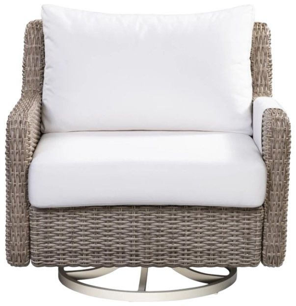 Flexsteel® Outdoor Vista Ivory/Warm Gray Swivel Tilt Chair-1