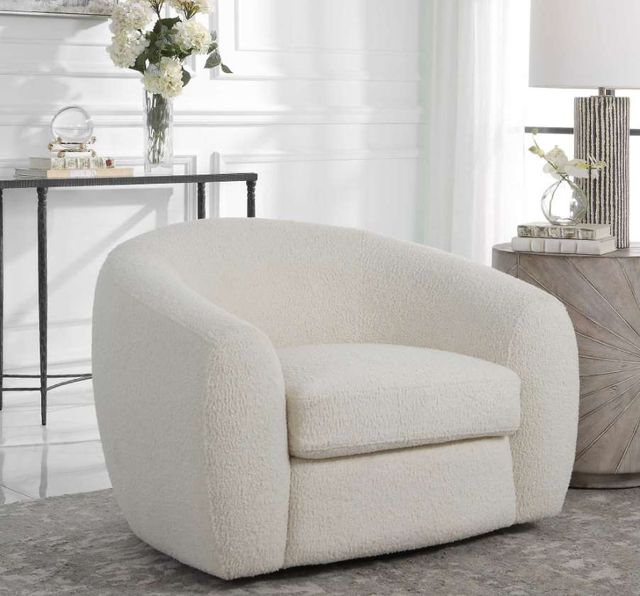 Uttermost® Capra Off-White Swivel Chair-1