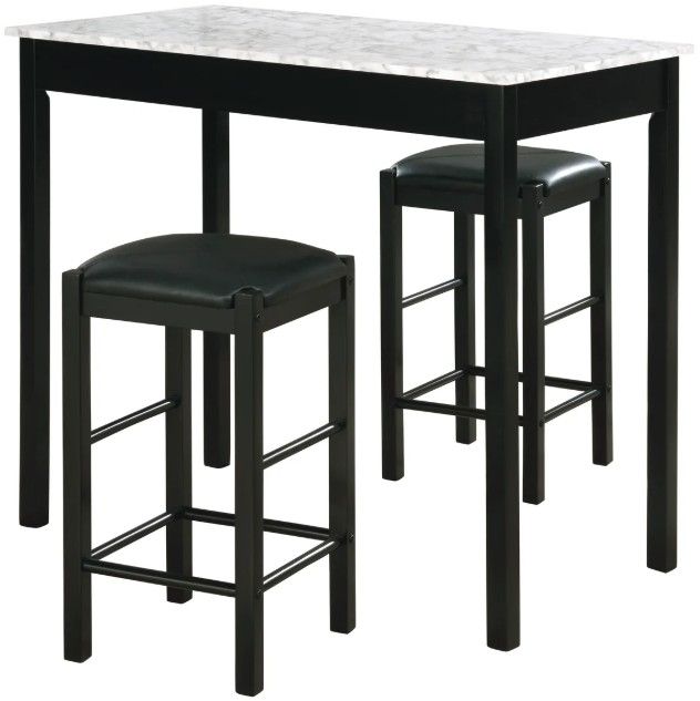 Linon Lance 3-Piece Black Tavern Set-3