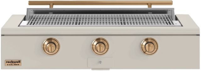Caliber™ Rockwell Social 3-Burner Antique White Built-In Liquid Propane Grill with Gold Hardware-0