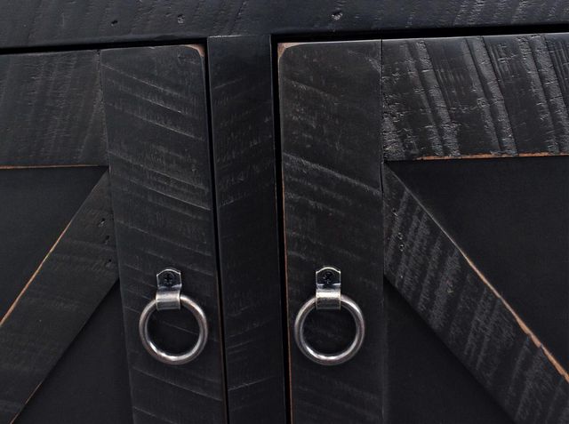 American Heartland Manufacturing Rustic Antique Black Tall Corner TV Cart-2