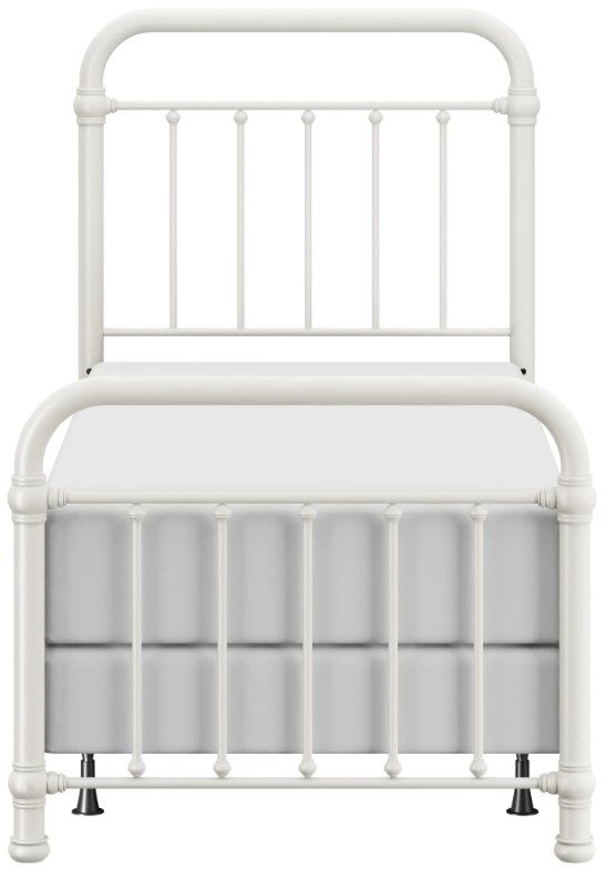 HH2 Home Kirkland White 55" Twin Metal Rod Bed-1