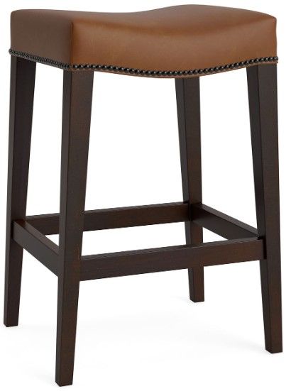 Bassett® Furniture Customizable Vail 18" Leather Saddle Counter Stool-0