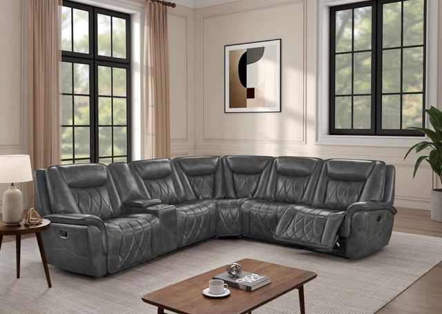 Corinthian Furniture Jordan 6-Piece Charcoal U-Shape Sectional-1