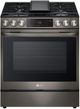 LG 30" PrintProof™ Black Stainless Steel Slide In Dual Fuel Natural Gas Range-0