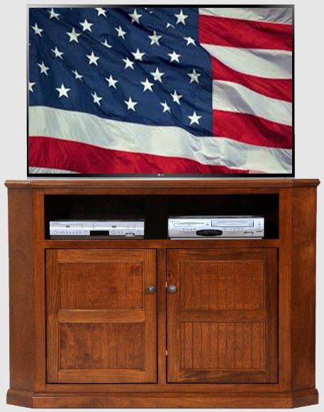 American Heartland Manufacturing Poplar 57" Tall Corner TV Stand-1